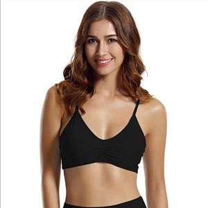 Zeraca Women’s Racerback Black Bikini Top Size M